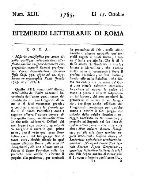 Efemeridi letterarie di Roma