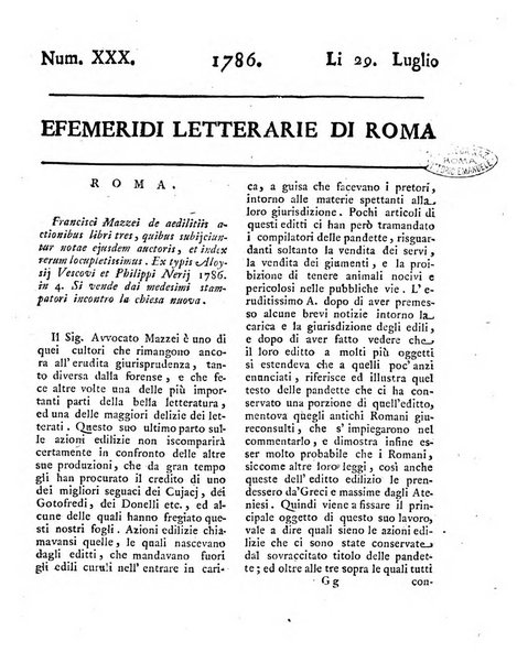 Efemeridi letterarie di Roma