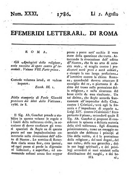 Efemeridi letterarie di Roma