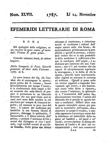 Efemeridi letterarie di Roma