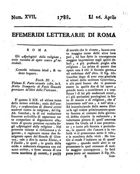 Efemeridi letterarie di Roma