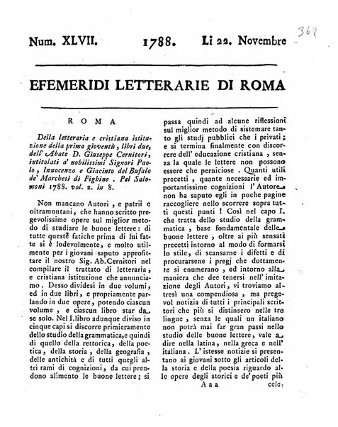 Efemeridi letterarie di Roma