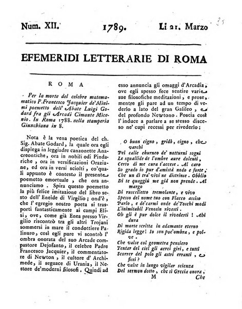 Efemeridi letterarie di Roma