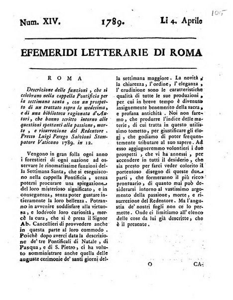 Efemeridi letterarie di Roma