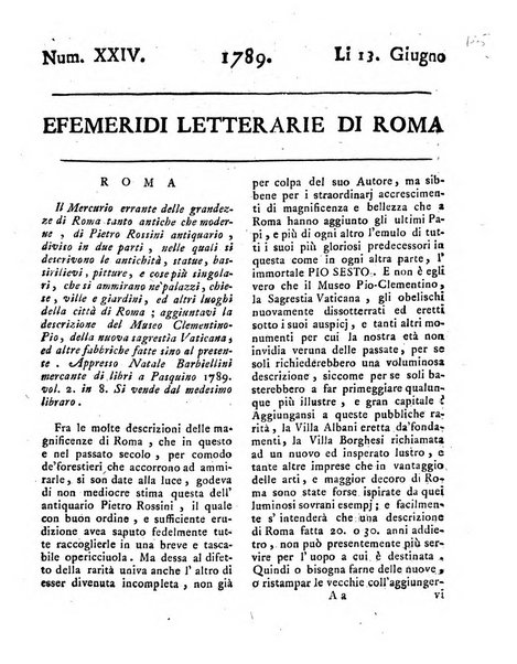 Efemeridi letterarie di Roma