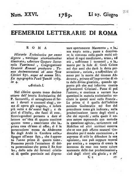 Efemeridi letterarie di Roma