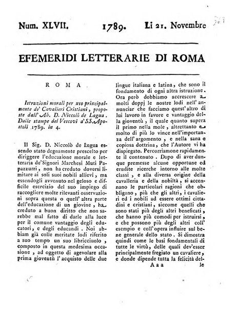 Efemeridi letterarie di Roma