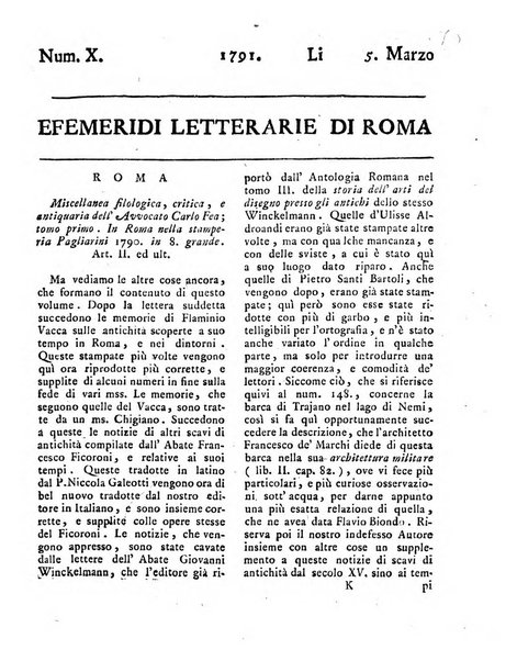 Efemeridi letterarie di Roma