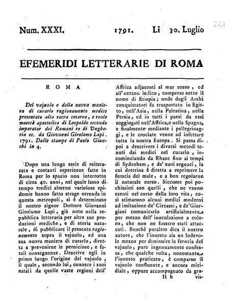 Efemeridi letterarie di Roma