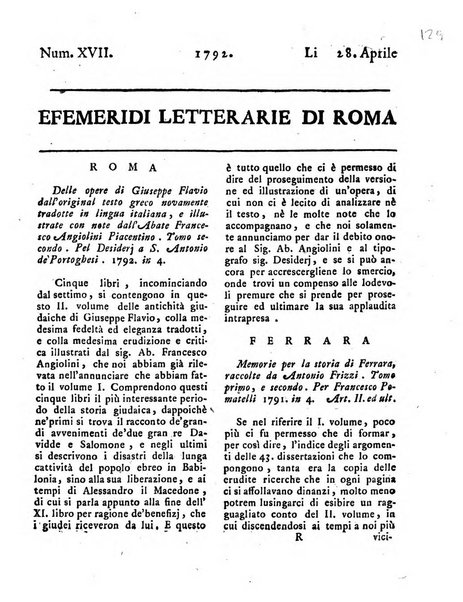 Efemeridi letterarie di Roma