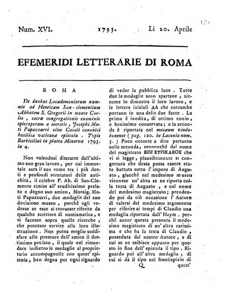 Efemeridi letterarie di Roma