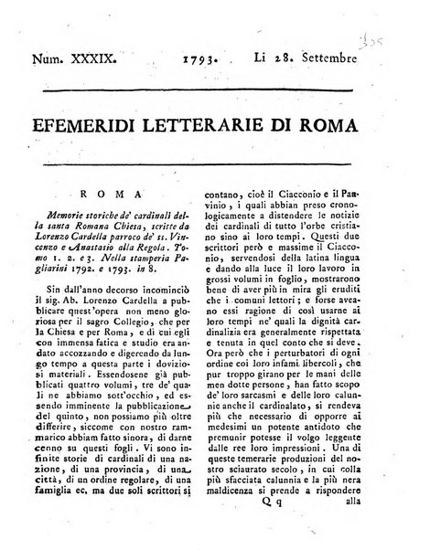 Efemeridi letterarie di Roma