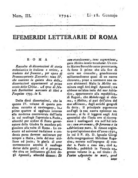 Efemeridi letterarie di Roma