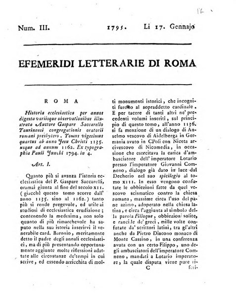 Efemeridi letterarie di Roma