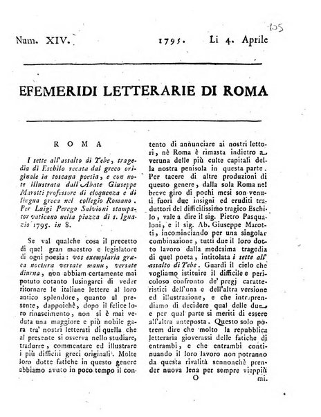 Efemeridi letterarie di Roma