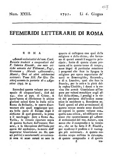 Efemeridi letterarie di Roma