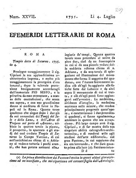 Efemeridi letterarie di Roma