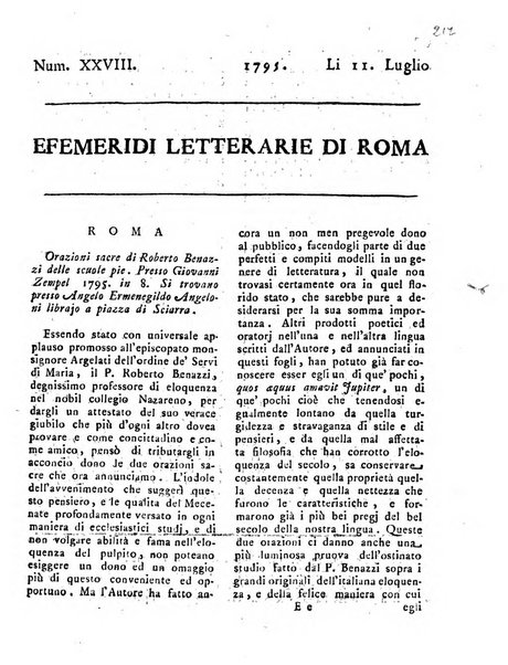 Efemeridi letterarie di Roma