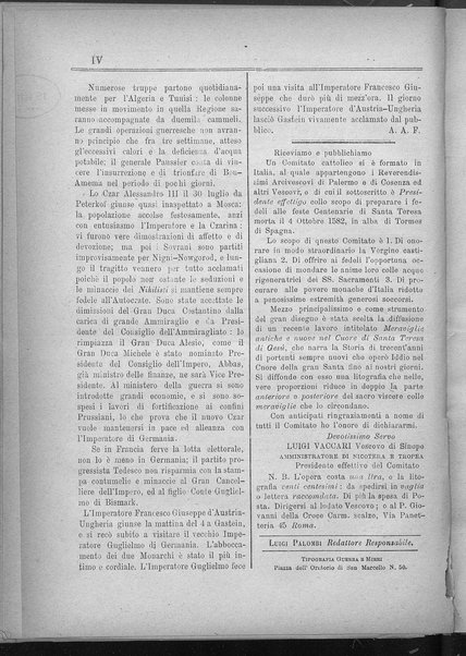 La fedeltà : giornale quindicinale della Società romana dei reduci dalle battaglie in difesa del papato