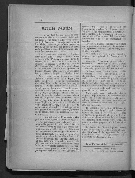 La fedeltà : giornale quindicinale della Società romana dei reduci dalle battaglie in difesa del papato