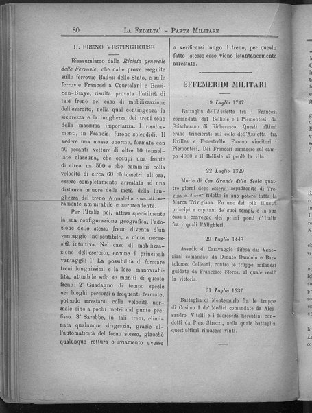 La fedeltà : giornale quindicinale della Società romana dei reduci dalle battaglie in difesa del papato