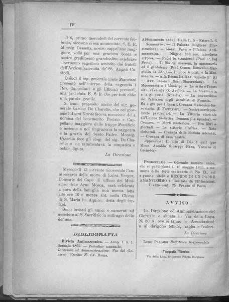 La fedeltà : giornale quindicinale della Società romana dei reduci dalle battaglie in difesa del papato