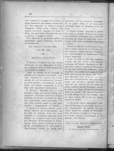 La fedeltà : giornale quindicinale della Società romana dei reduci dalle battaglie in difesa del papato