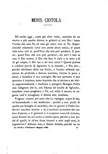 La carità e l'orfanello del venerabile P. Lodovico da Casoria