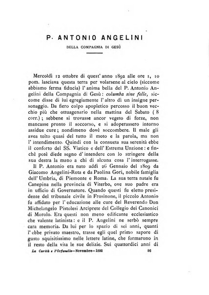 La carità e l'orfanello del venerabile P. Lodovico da Casoria