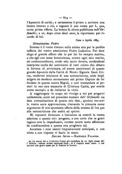 La carità e l'orfanello del venerabile P. Lodovico da Casoria