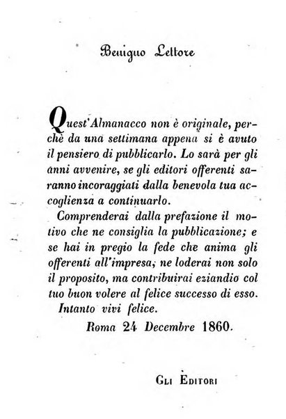 Il vero amico almanacco romano