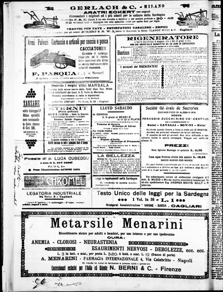 L'unione sarda : giornale settimanale, politico, amministrativo, letterario