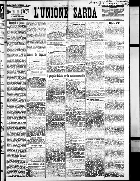 L'unione sarda : giornale settimanale, politico, amministrativo, letterario