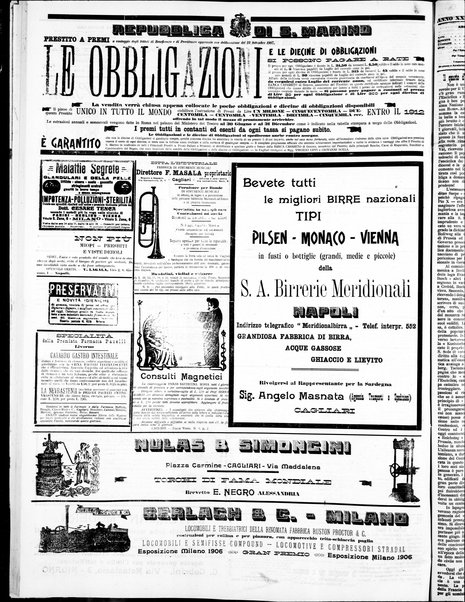 L'unione sarda : giornale settimanale, politico, amministrativo, letterario