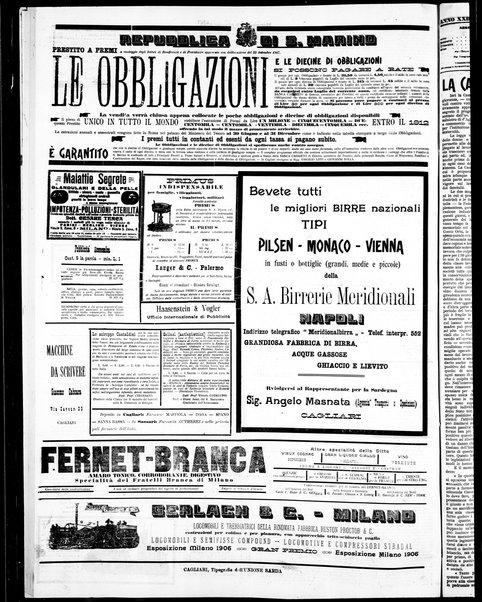 L'unione sarda : giornale settimanale, politico, amministrativo, letterario