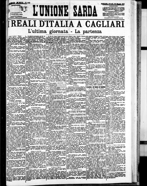 L'unione sarda : giornale settimanale, politico, amministrativo, letterario