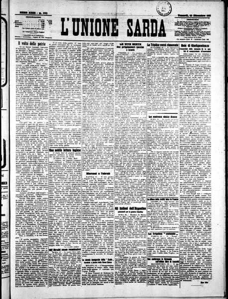 L'unione sarda : giornale settimanale, politico, amministrativo, letterario