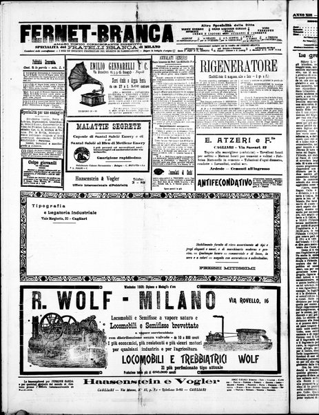 L'unione sarda : giornale settimanale, politico, amministrativo, letterario