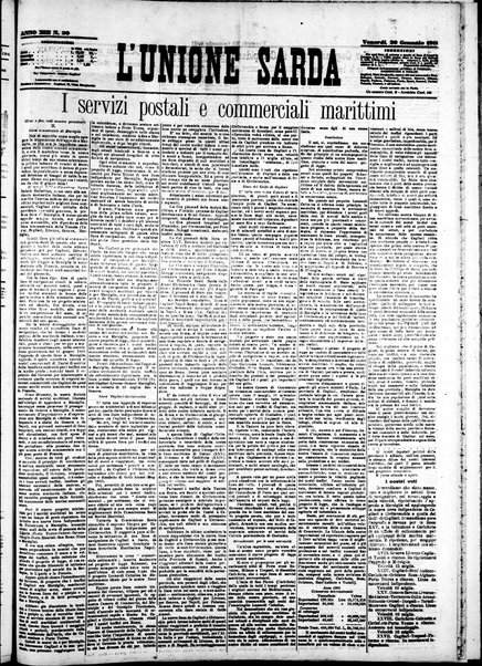 L'unione sarda : giornale settimanale, politico, amministrativo, letterario