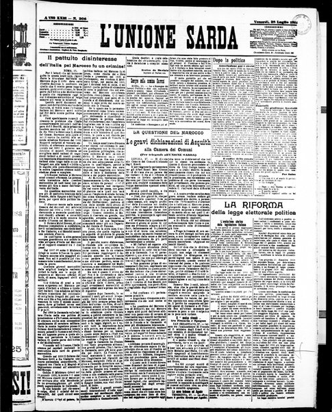 L'unione sarda : giornale settimanale, politico, amministrativo, letterario