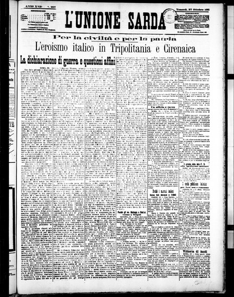 L'unione sarda : giornale settimanale, politico, amministrativo, letterario