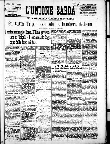 L'unione sarda : giornale settimanale, politico, amministrativo, letterario