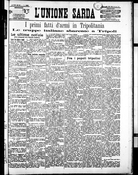L'unione sarda : giornale settimanale, politico, amministrativo, letterario