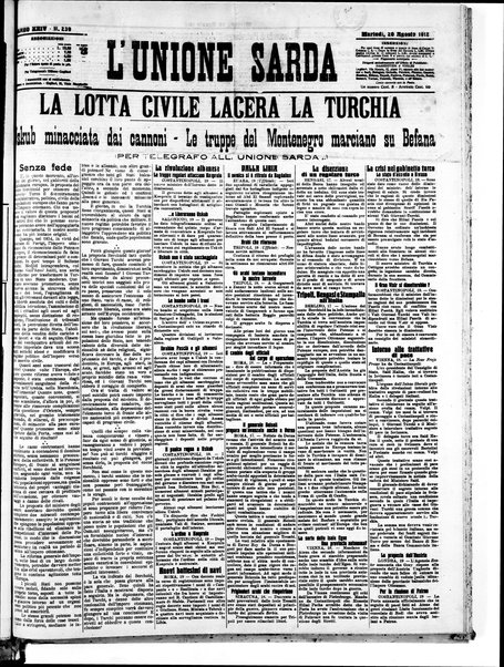 L'unione sarda : giornale settimanale, politico, amministrativo, letterario