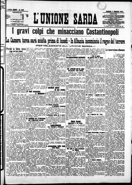 L'unione sarda : giornale settimanale, politico, amministrativo, letterario