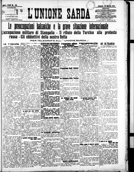 L'unione sarda : giornale settimanale, politico, amministrativo, letterario