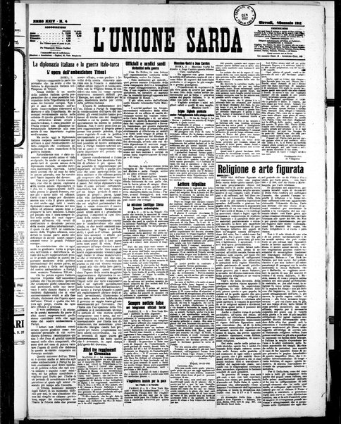 L'unione sarda : giornale settimanale, politico, amministrativo, letterario