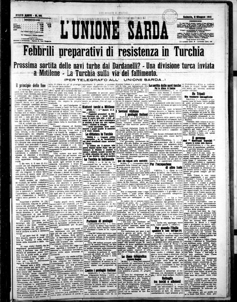 L'unione sarda : giornale settimanale, politico, amministrativo, letterario