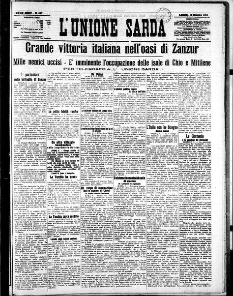 L'unione sarda : giornale settimanale, politico, amministrativo, letterario