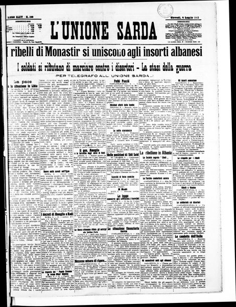 L'unione sarda : giornale settimanale, politico, amministrativo, letterario